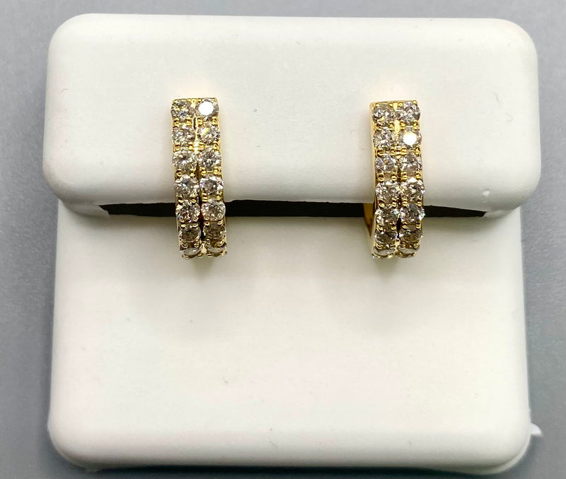 Genuine 10KT Gold 0.80 CTW Diamond Earrings