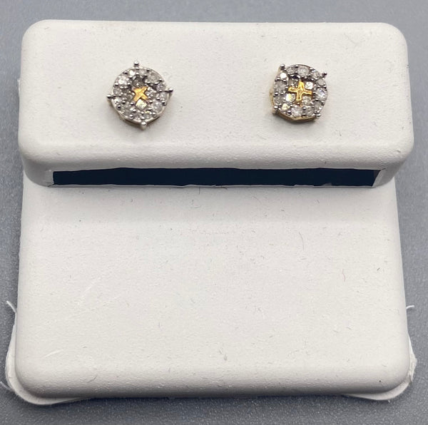 Genuine 10KT Gold & 0.13 CTW Diamond Earrings