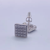 Real 925 sterling Silver Moissanite 0.27 CTW Sparkling Square Stud Earrings