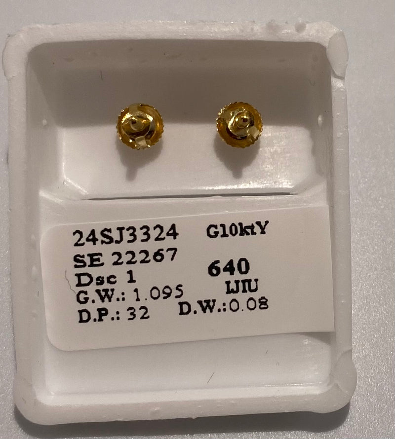 Genuine 10KT Gold 0.08 CTW Diamond Earrings