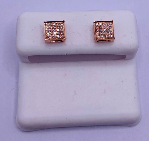 Genuine 10KT Rose Gold 0.20CTW Diamond Earrings