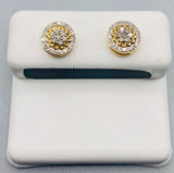 Genuine 10 KT Gold Diamond Earrings 0.22 CTW