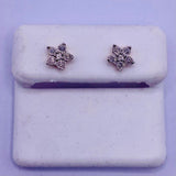 Genuine 10KT Gold Star Shaped 0.10 CTW Diamond Earrings