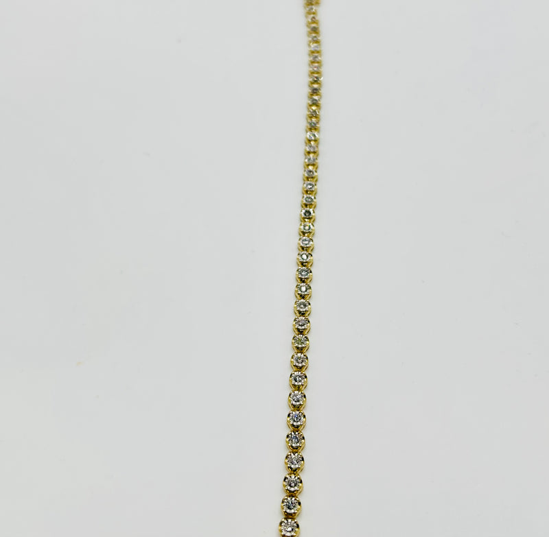 Real 10KT Yellow Gold & 1.23CTW Diamond Bracelet