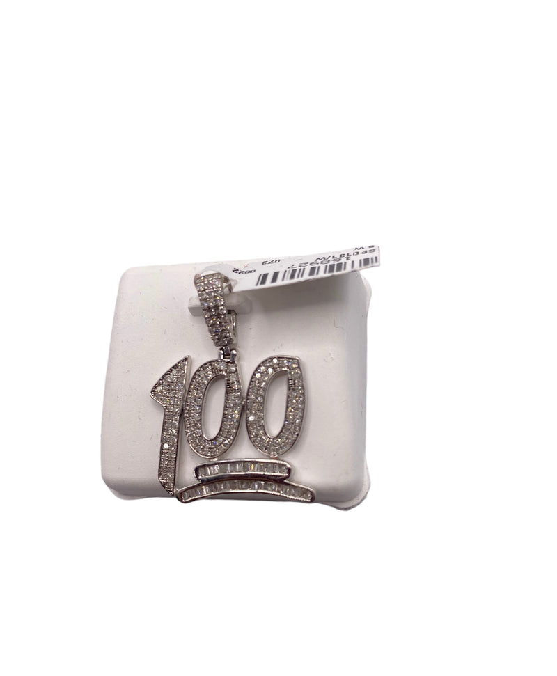 7/8 CTW 925 Sterling Silver Diamond Charm