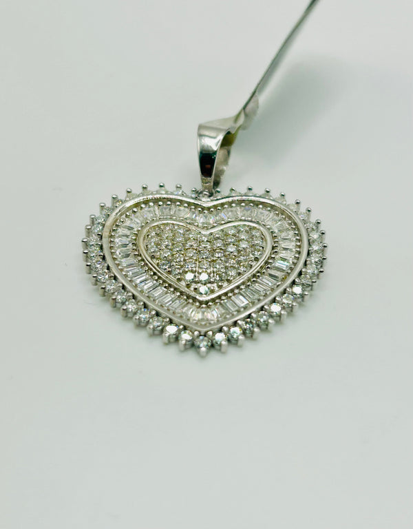 Real 925 Sterling Silver & 3CTW Moissanite Love/Heart Charm