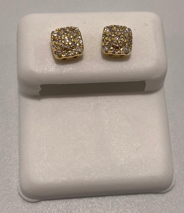 Genuine 10KT Gold 0.27 CTW Diamond Earrings