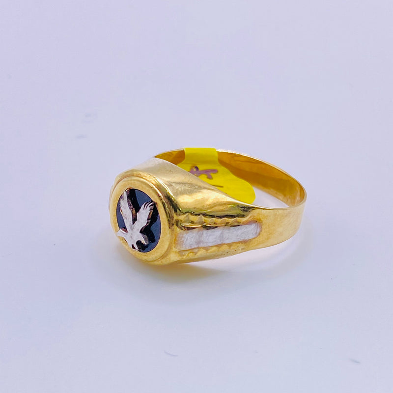 Real 10kt Gold Onyx Eagle Men’s Gold Ring