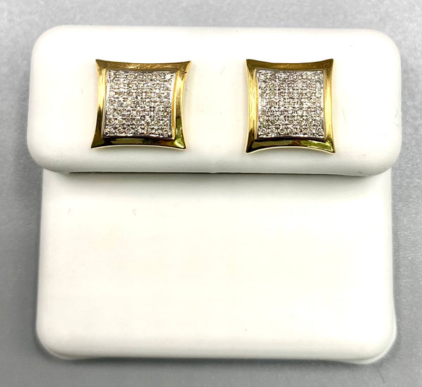 Genuine 10KT Gold 0.16 CTW Diamond Earrings