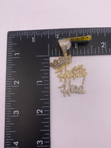 Real 10KT Gold with 0.93 CTW Diamond “Hustle Hard” Charm