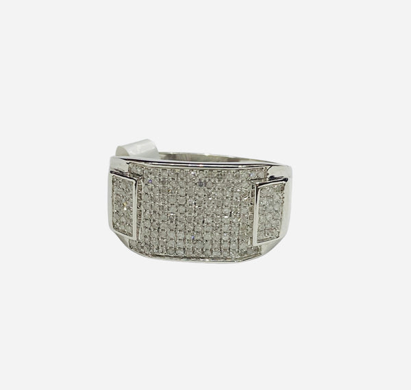 Real 10KT White Gold and 0.5CTW Diamond Men’s Ring