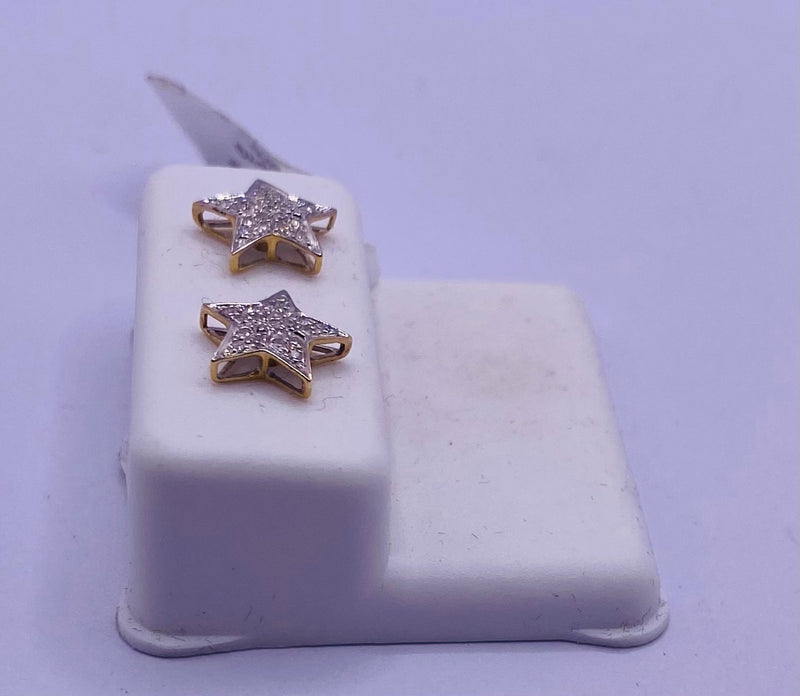 Genuine 10KT Gold 0.15 CTW Diamond Earrings