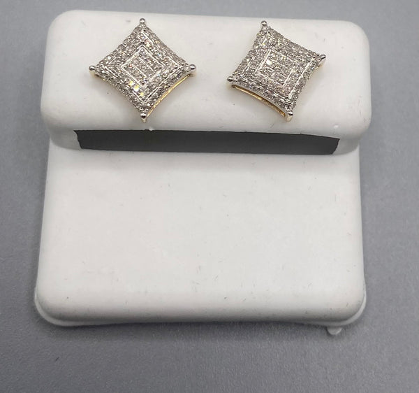 Genuine 10KT Gold Diamond Earrings 0.36 CTW