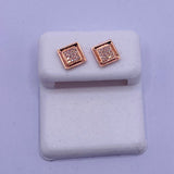 Genuine 10KT Rose Gold 0.08 CTW  Diamond Earrings