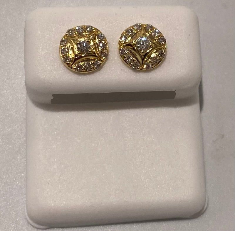 Genuine 10KT Gold 0.33 CTW Diamond Earrings