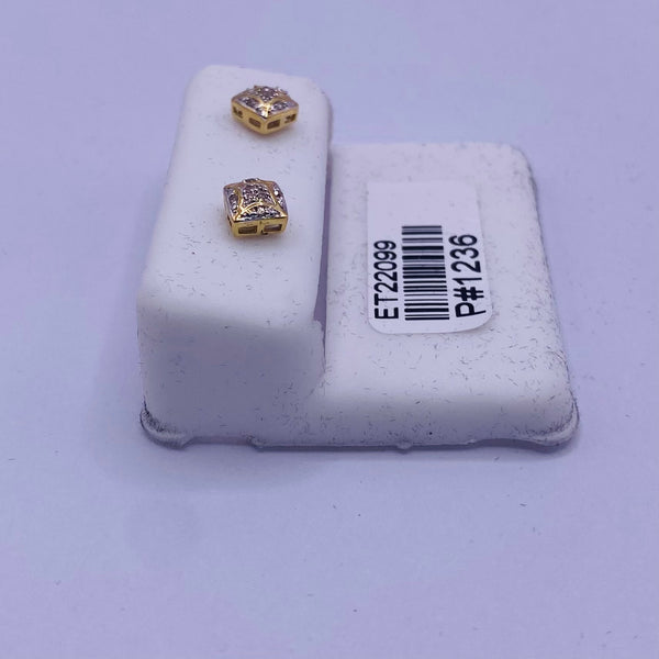 Genuine 10KT Gold 0.06 CTW Diamond Earrings