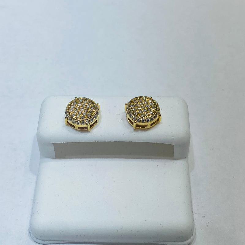 Real 14KT Gold & 0.39CTW Diamond Earrings