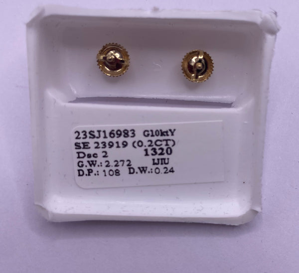 Genuine 10KT Gold 0.24CTW Diamond Earrings