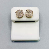 Genuine 10KT Gold 0.21 CTW Round Diamond Earrings