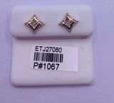 Genuine 10KT Gold 0.04 CTW Diamond Earrings