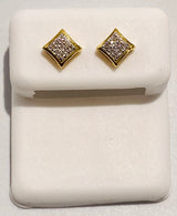 Genuine 10KT Gold 0.05 CTW Diamond Earrings