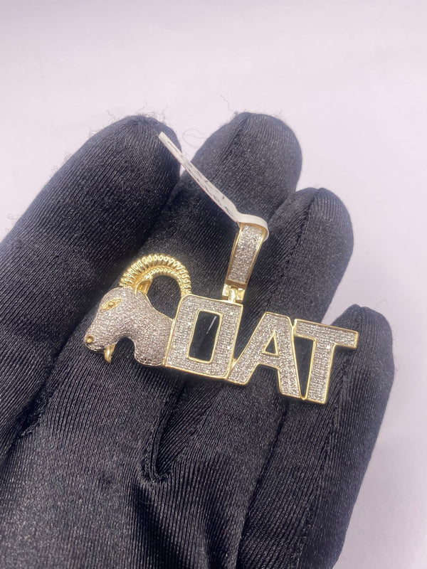 Real 10 KT “Goat” charm with 1.75 CTW Diamonds