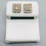 Genuine 10KT Gold 0.30 CTW Square shaped Diamond Earrings