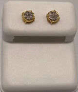 Genuine 10KT Gold 0.07 CTW small round Diamond Earrings