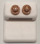 Genuine 10KT Rose Gold 0.23 CTW Round  Diamond Earrings