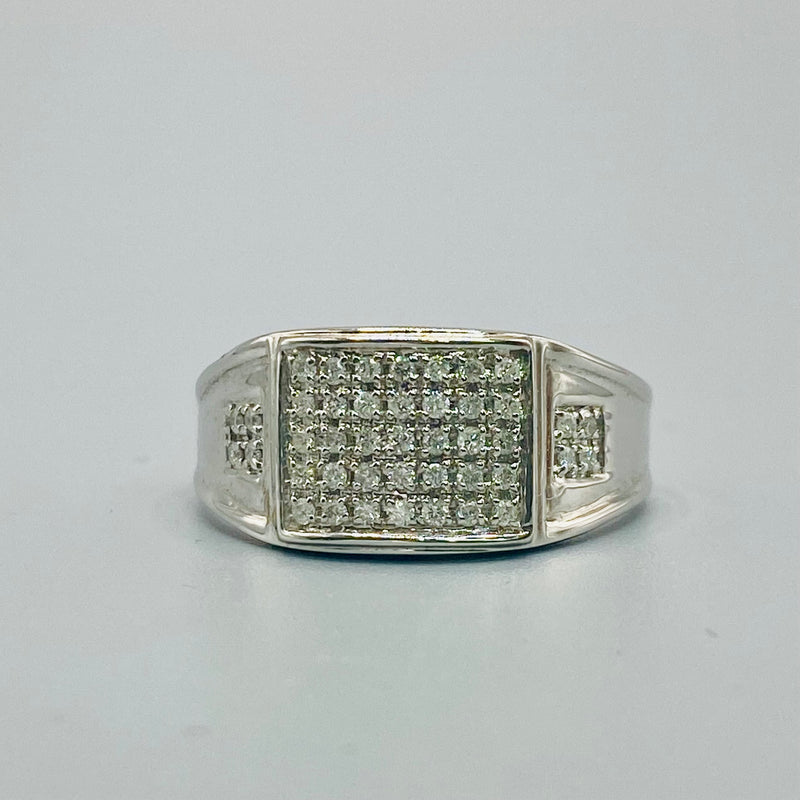 10KT White Gold Diamond Men’s Ring of 0.4 CTW