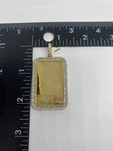 Real 10KT Gold and 2.0CTW Diamond Mens Memory Charm