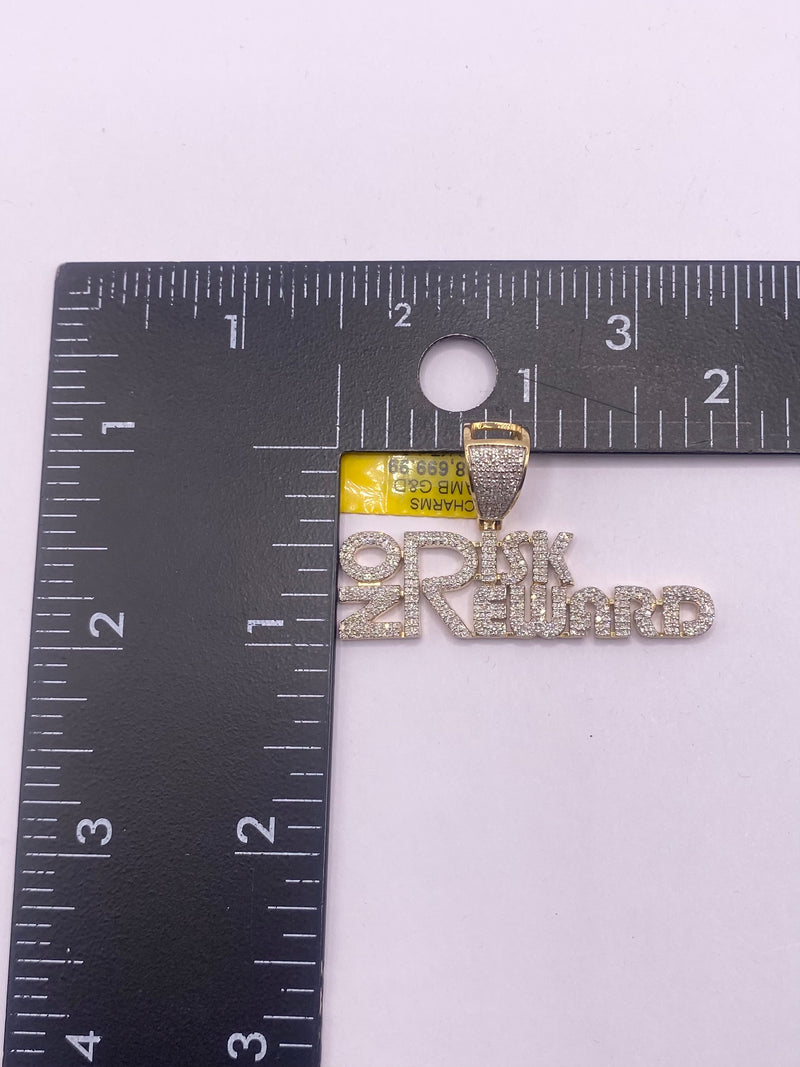 Real 10KT Gold with 1.04CTW Diamond “No Risk Reward” charm