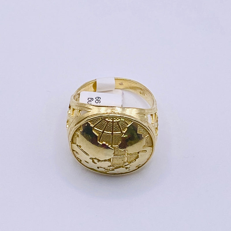 Real 10kt Gold Globe World Map Vintage Men’s Ring