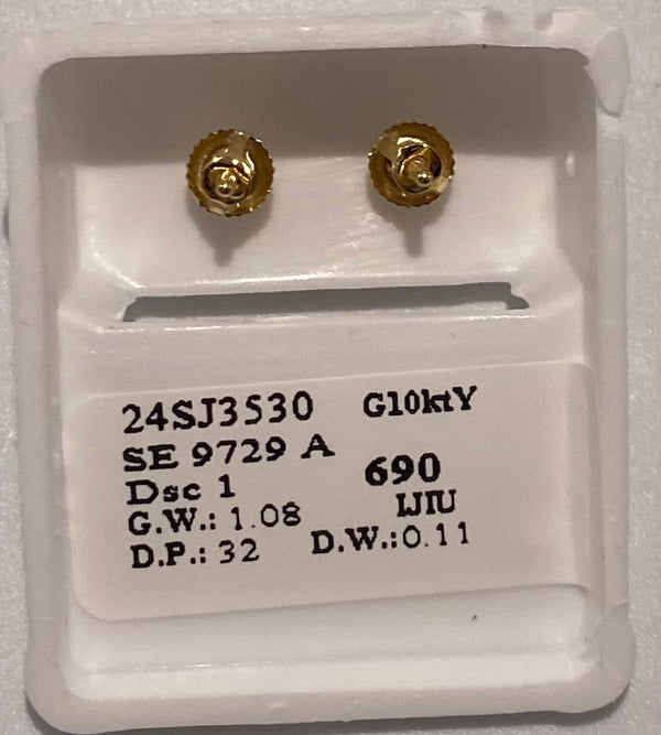 Genuine 10KT Gold 0.11 CTW Diamond Earrings