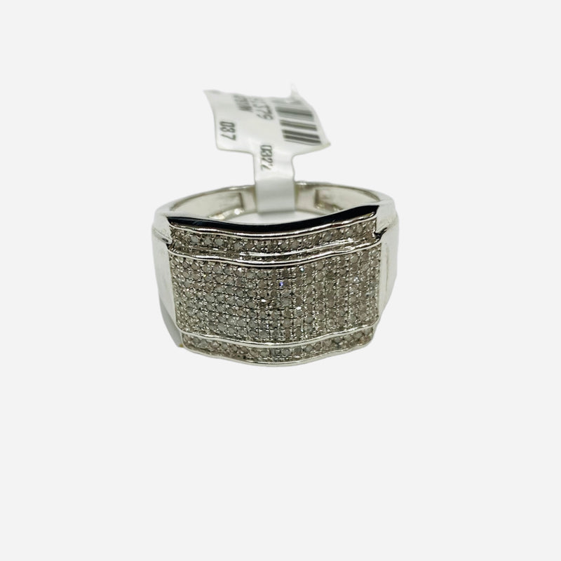 Real 10kt White Gold &0.5CTW Diamond Flashy Men’s Ring