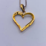 925 Sterling Yellow Silver and 0.41CTW Diamond Heart Charm