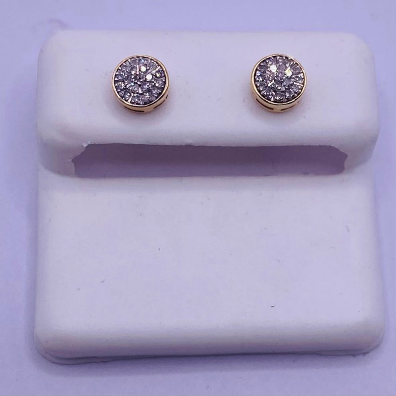 Genuine 10KT Gold 0.16 CTW Diamond Earrings