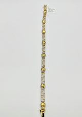 Real 10KT Yellow Gold & 1.35CTW Diamond Bracelet