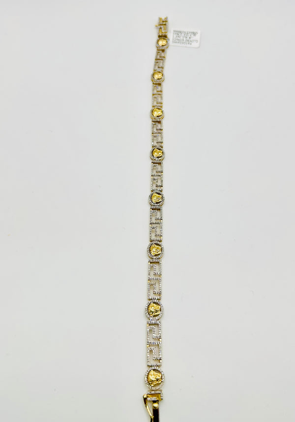 Real 10KT Yellow Gold & 1.35CTW Diamond Bracelet