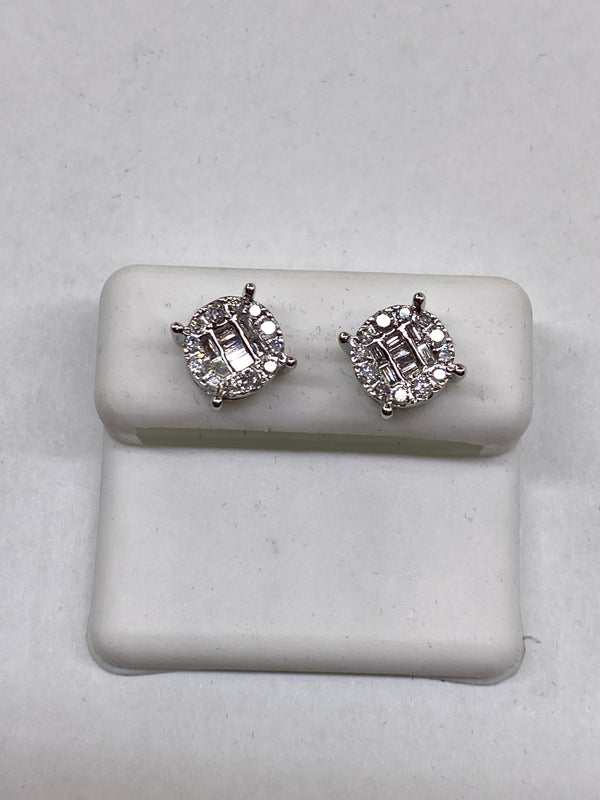 Genuine 10kt Gold & Diamond (0.61 CTW) Screw-back Earrings