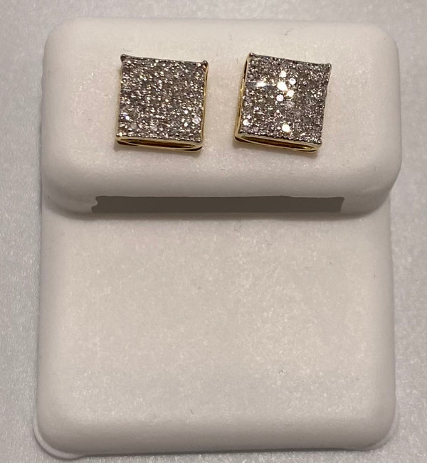 Genuine 10KT Gold 0.15 CTW Diamond Earrings