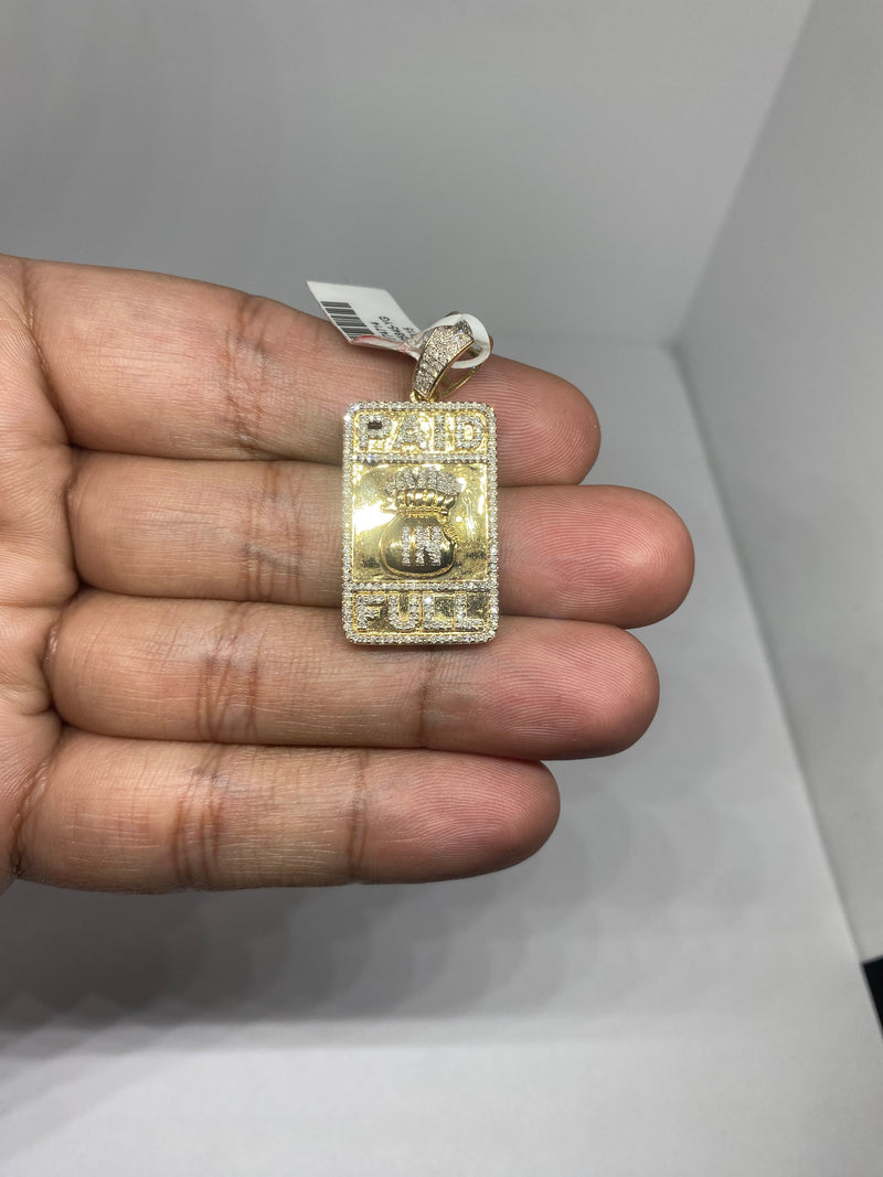 Real 10 KT Flashy Yellow Gold Paid Full charms with 0.25 CTW Diamonds