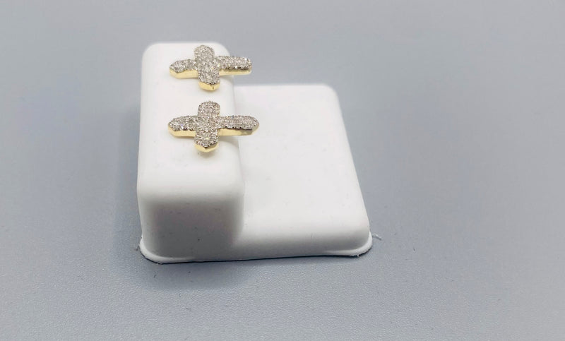 Genuine 10 KT Gold Diamond Earrings 0.34 CTW