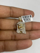 Real 10KT Gold & 0.42CTW Diamond’JESUS’ Charm