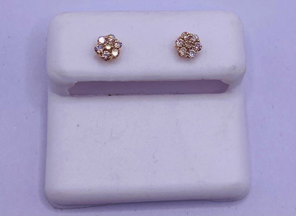 Genuine 14 KT Gold 0.49 CTW Diamond Earrings