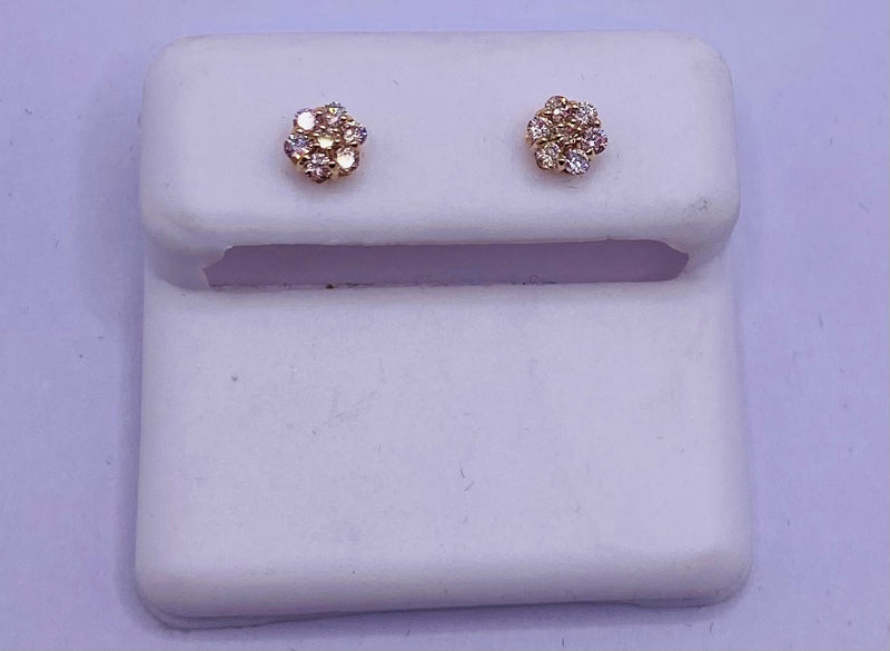 Genuine 14 KT Gold 0.49 CTW Diamond Earrings