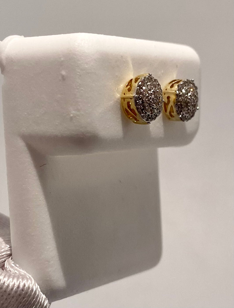 Genuine 10KT Gold 0.13 CTW Diamond Earrings