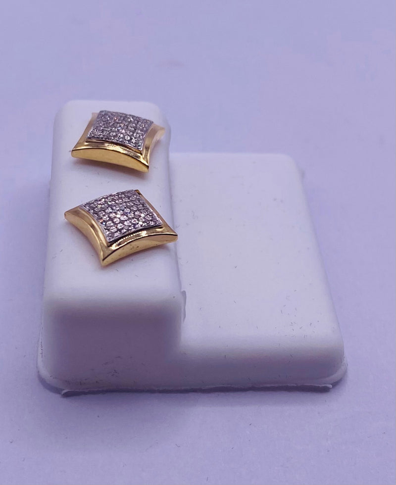 Genuine 10KT Gold 0.19CTW Diamond Earrings