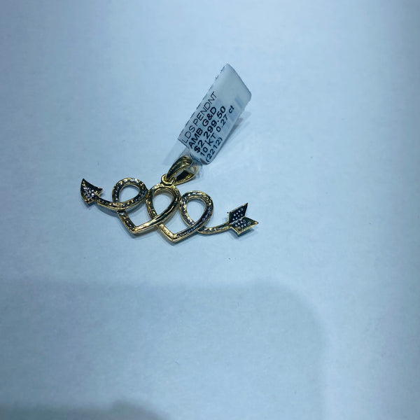 Real 10KT Gold & 0.27CTW Diamond Charm