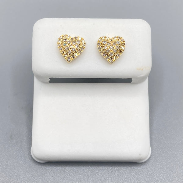 Genuine 10KT Gold & 0.20 CTW Heart Diamond Earrings